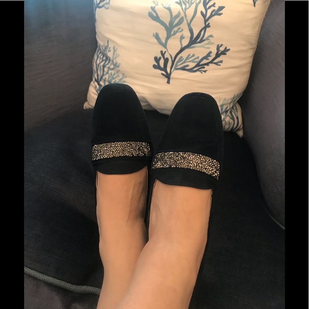 Karl Lagerfeld Blue Quincy Suede Rhinestone Loafer